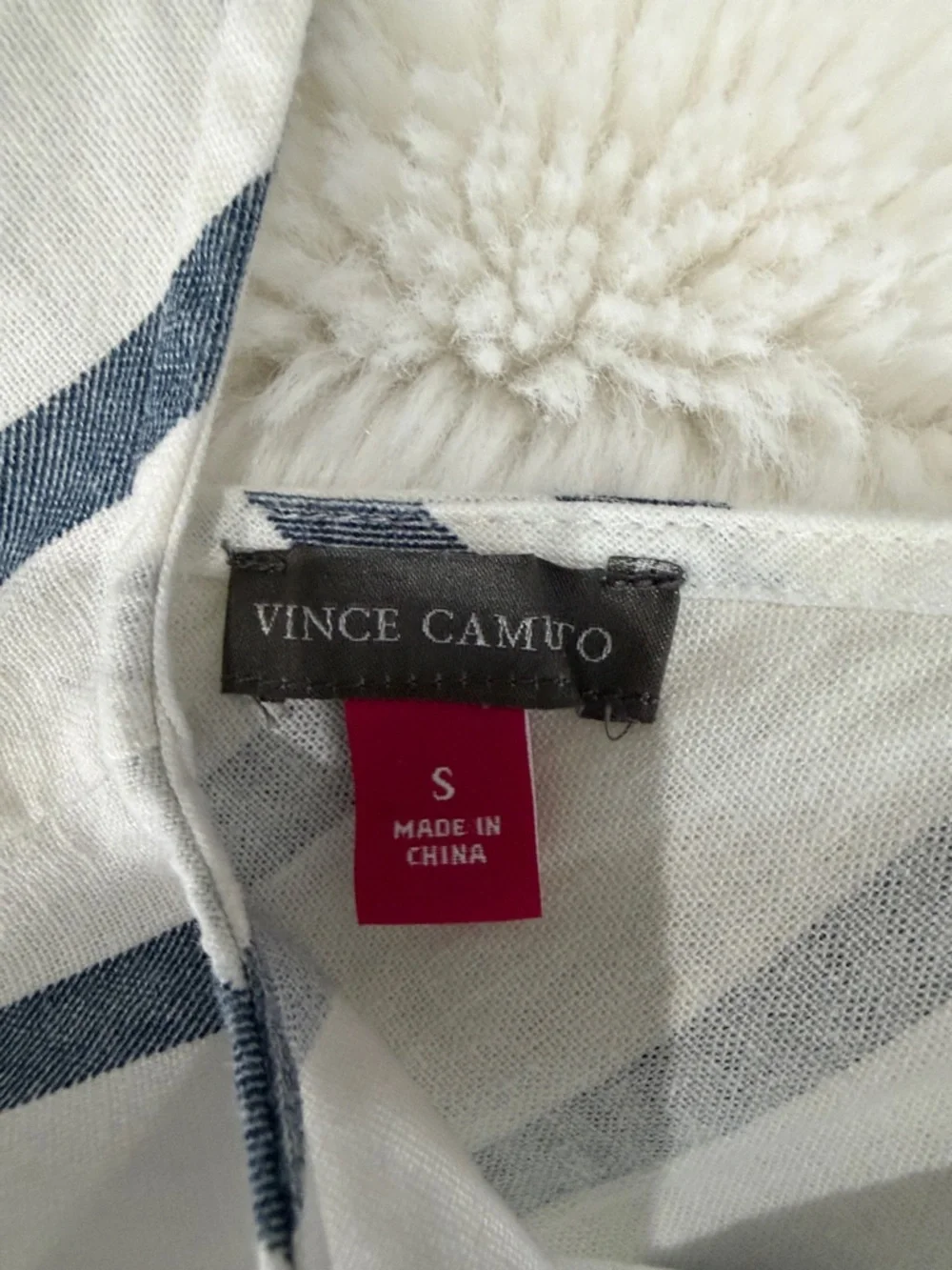 VINCE CAMUTO,size S,Sleeveless Striped Tie-Shoulder Jumpsuit - Blue & White - Picture 11 of 16